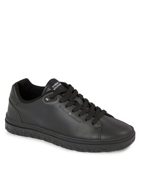 Tommy Hilfiger Tommy Hilfiger Snīkeri Court Thick Cupsole Leather FM0FM04830 Melns