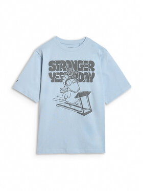 4F 4F T-shirt SELF CARE Azzurro chiaro Oversize