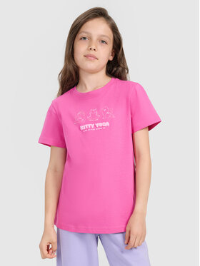 4F 4F T-Shirt KITTY JOGA Różowy Regular Fit
