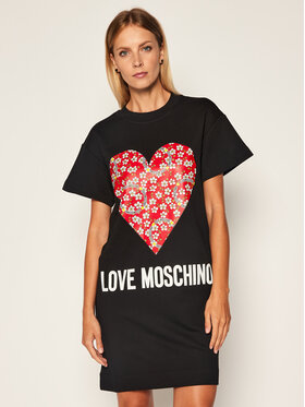 LOVE MOSCHINO LOVE MOSCHINO Úpletové šaty W5B1104M 4055 Čierna Regular Fit