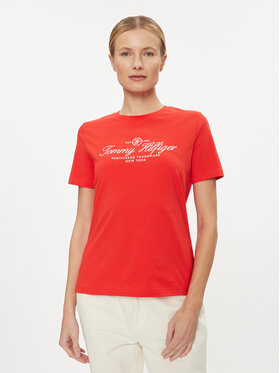 Tommy Hilfiger Tommy Hilfiger Tricou WW0WW40293 Roșu Regular Fit