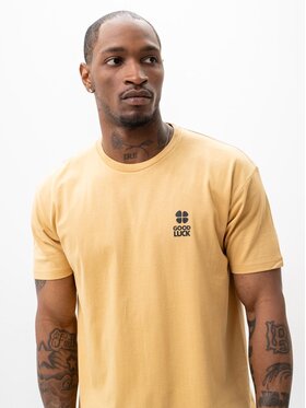 Good Luck Good Luck T-Shirt Koszulka Z Krótkim Rękawem Beżowa Męska GOOD LUCK Koniczyna L Beżowy Regular Fit