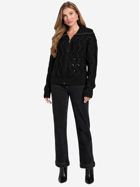 Guess Guess Kardigan Cardigan Adenora zipped Czarny Regular Fit