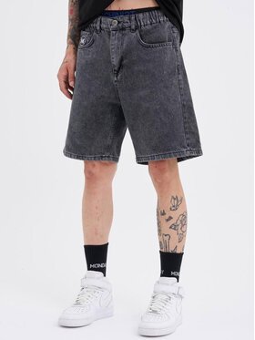 MyStars MyStars Szorty jeansowe Krótkie Spodenki Jeansowe Męskie Ciemne Szare MyStars Black Basic 36 Czarny Loose Fit