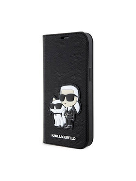 KARL LAGERFELD KARL LAGERFELD Etui na telefon Booktype NFT Saffiano Karl & Choupette Czarny