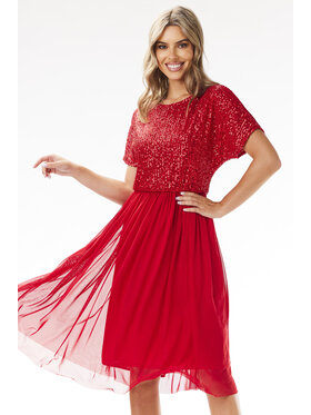 Awama Awama Sukienka A689 Czerwony Basic Fit