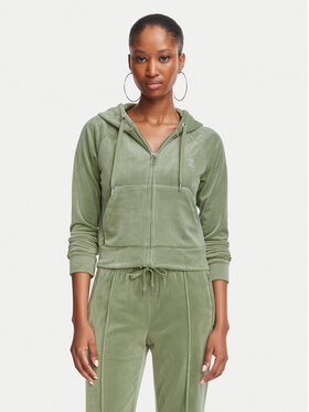 Juicy Couture Juicy Couture Світшот Madison  JCWA122001 Темно-зелений Slim Fit