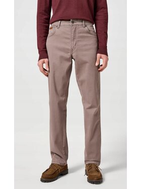 Wrangler Wrangler Spodnie materiałowe Texas Brązowy Straight Fit