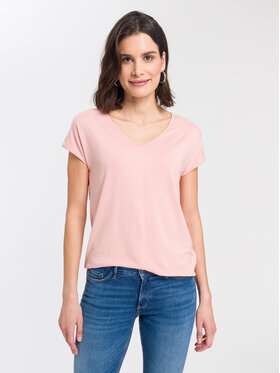 Cross Jeans Cross Jeans T-Shirt 55922-520 Różowy Regular Fit