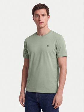 Gant Gant Тишърт Shield 2003184 Светлозелен Regular Fit