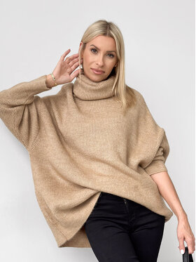 CLOTH STORE CLOTH STORE Sweter Maxi Beżowy Oversize