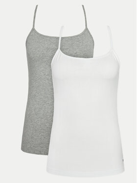 Tommy Hilfiger Tommy Hilfiger Комплект 2 блузи без ръкави UW0UW04891 Сив Slim Fit