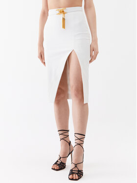 Elisabetta Franchi Elisabetta Franchi Пола тип молив GO-027-32E2-V390 Бял Slim Fit