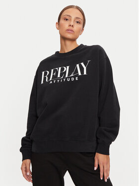 REPLAY REPLAY Pulóver W3106C.000.22890CS Fekete Oversize