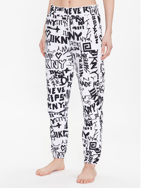 DKNY DKNY Pantaloni pijama YI2822629 Alb Regular Fit