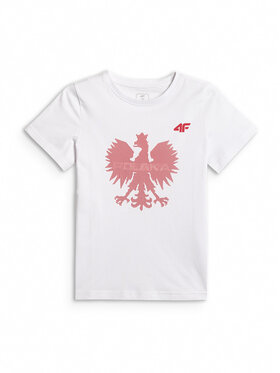 4F 4F T-Shirt FAN FOOTBALL COLLECTION Biały Regular Fit