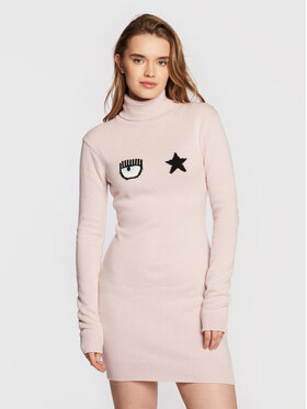 Chiara Ferragni Chiara Ferragni Трикотажна сукня 73CBOM22 Рожевий Slim Fit