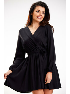 Awama Awama Sukienka letnia A577 Czarny Basic Fit