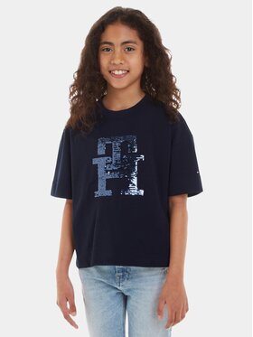Tommy Hilfiger Tommy Hilfiger T-Shirt KG0KG07641 Granatowy Regular Fit