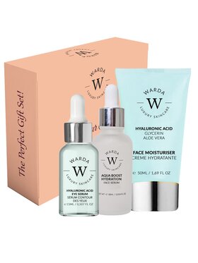 Warda Skincare Warda Skincare NAWILŻAJĄCY KWAS HIALURONOWY 50 ml + SERUM 15 ml + Aqua boost serum 30 ml Serum