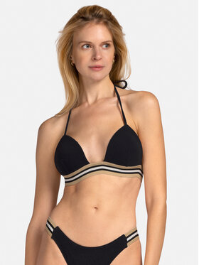 Miss Lou Miss Lou Bikini pezzo sopra G-AB2-CZ Nero