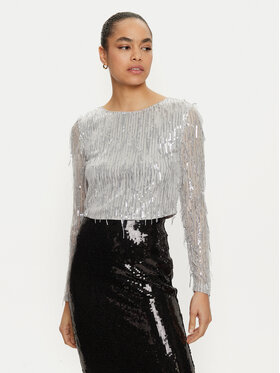 ONLY ONLY Bluse Spacy 15331803 Silberfarben Cropped Fit