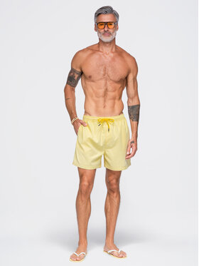 Ombre Ombre Szorty kąpielowe OM-SRSS-0216 Żółty jasny Regular Fit