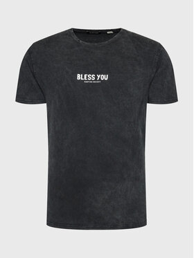 Kaotiko Kaotiko T-Shirt Bless You AL038-02-G002 Schwarz Regular Fit