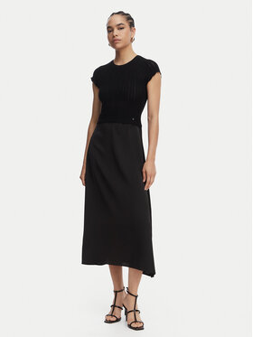 BOSS BOSS Kokteiļkleita C_Ficella 50559806 Melns A-Line Fit