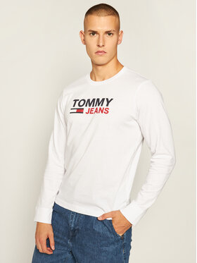 Tommy Jeans Tommy Jeans Longsleeve Corp Logo Tee DM0DM09487 Λευκό Regular Fit
