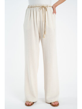 CLICK CLICK Bavlnené nohavice 30-434 Écru Modern Relaxed Fit