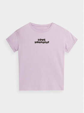 4F 4F T-Shirt 4FJAW23TTSHF0825 Fioletowy Regular Fit