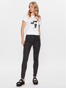 KARL LAGERFELD Jeans Hlače Monogram 216W1102 Siva Skinny Fit