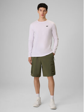 4F 4F Szorty materiałowe ESSENTIAL Khaki Regular Fit