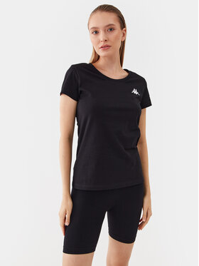 Kappa Kappa Тишърт 709427 Черен Slim Fit