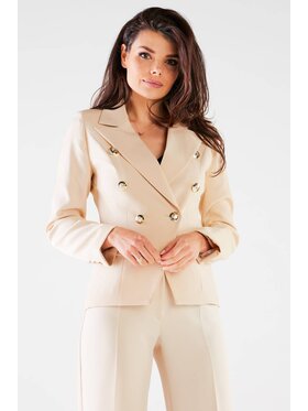 Awama Awama Marynarka A441 Beżowy Basic Fit