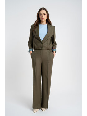CLICK CLICK Bavlnené nohavice 30-344 Kaki Loose Fit