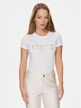 Guess Guess T-shirt Bold W4RI29 J1314 Bijela Slim Fit
