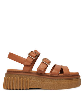 Clarks Clarks Sandały Evamar Strap 26185889 Brązowy