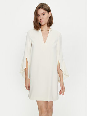 TWINSET TWINSET Cocktail obleka 241TP2292 Écru Straight Fit