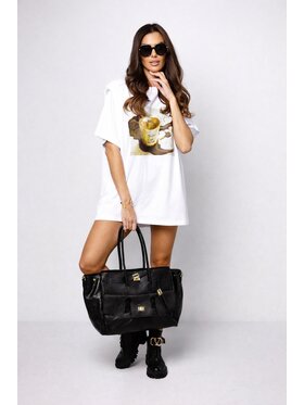 LilaLou LilaLou T-Shirt Sunday Biały Oversize