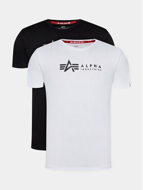 Alpha Industries Alpha Industries Σετ 2 T-Shirts Alpha Label T 118534 Μαύρο Regular Fit