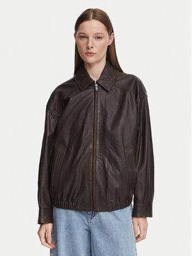 Weekend Max Mara Weekend Max Mara Шкіряна куртка Cose 2625446041 Темно-коричневий Regular Fit