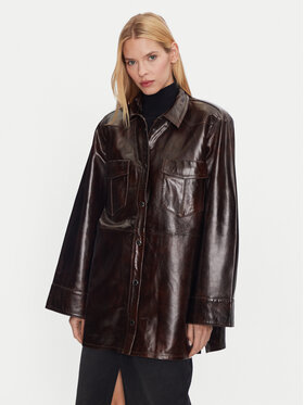 Gestuz Gestuz Nahkjope Lonie 10909468 Pruun Loose Fit