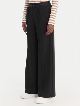 KARL LAGERFELD KARL LAGERFELD Bavlnené nohavice B1W10014 Čierna Relaxed Fit