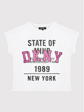 DKNY DKNY T-Shirt D35S01 M Biały Relaxed Fit