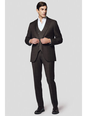 Lancerto Lancerto Garnitur Castel GA073125000021 Brązowy Slim Fit