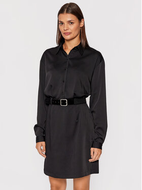 Guess Guess Košeľové šaty Dominique W1BK00 WE562 Čierna Regular Fit