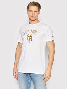 New Era New Era T-shirt New York Yankees Metallic Logo 12893141 Bijela Regular Fit