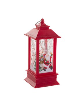 MIAhome MIAhome Lampion świąteczny LED z Mikołajem Czerwony